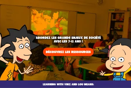 Decorative, homepage of the website of the Vinz et Lou cartoon series