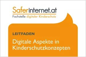 Brochure cover with the title “Guide: Digital Aspects in child protection concepts”