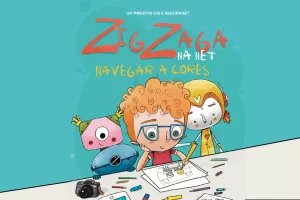 cover of the colouring book ZigZaga na Net - Navegar a cores
