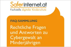 Front page of the brochure "FAQ collection: legal questions and answers on cyber violence against minors"