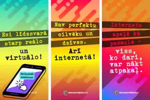 Screen wallpapers for children presenting internet safety quotes