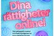 A "Your Rights Online"-poster with happy icons and a hand doing the peace sign