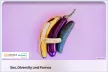 Symbolic image with banana, eggplant and cucumber in an intimate constellation