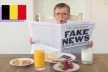 Child reading fake news.