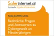 Front page of the brochure "FAQ collection: legal questions and answers on cyber violence against minors"