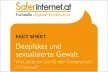 Cover of the factsheet saying “Deepfakes and sexualised violence: What does this mean for child protection on the Internet?”