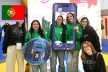 A group picture of young people at the SIC Portugal stand at the fairs