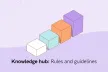 Rules and guidelines graphic showing four aligned boxes of increasing height and different colours