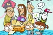 A colorful educational poster for children titled “Trash in the Net”. It shows cartoon characters, including kids, parents, grandparents, and two mascots named File and Folder. They are holding laptops, tablets, and phones, surrounded by internet icons like locks, chat bubbles, and Wi-Fi signals. The poster promotes safe and responsible use of the internet.
