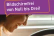 cover of the brochure “Screen-free from zero to three!” showing the profile of a woman smiling at someone