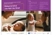 Cover of the brochure “Screen-free from zero to three!” showing the profile of a woman smiling at her baby and a baby reaching out tearfully for his father who is on the phone