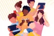 children of different ages using a screen and a baby without a screen