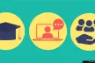 Icons showing education-related images