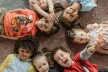Children lying down on the floor