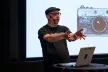 Presenter speaking at the Danish Safer Internet Day conference