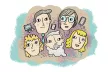 Illustration of multiple faces and the connections they make with devices