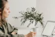 Woman looking at a laptop