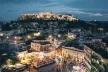 Night landscape of Athens, Greece, with a view of the Parthenon
