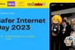 Graphic design of the main theme for Safer Internet Day 2023 in Ireland: Building respect and empathy online.