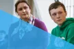 Young people on a podium