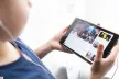Child watching video on tablet