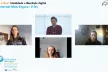 Screenshot of the webinar about digital identity, featuring four speakers, the Safer Internet Day logo and the Internet Segura logo