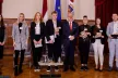 The Latvian youth delegation with the President
