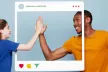 Two people touching hands on Instagram