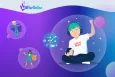 Banner with the AdWiseOnline campaign logo and the visual element of a boy playing an online game
