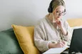 Young woman using a laptop
